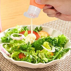 Webake 2oz Salad Dressing Container to Go, 5 Pack Condiment Squeeze Bottles Silicone Sauce Bottles with 2pcs Cleaning Brush, Leak Proof Mini Travel Containers