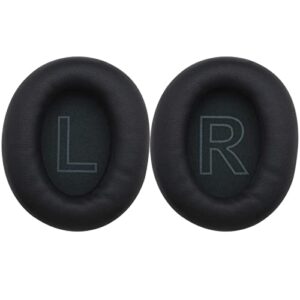micro traders 1 pair earpads ear cushions protein leather replacement repair parts compatible with anker soundcore life q20 q20bt wireless headphones black