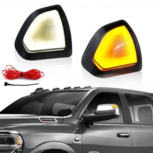 Switchback White/Amber Led Side Mirror Turn Signal Light Smoke Cover Lens Lamps For Dodge Ram 1500 2500 3500 4500 5500 2010-2018 68302828aa 68302829aa