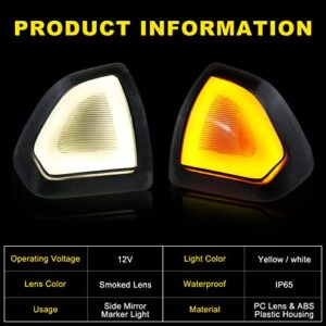 Switchback White/Amber Led Side Mirror Turn Signal Light Smoke Cover Lens Lamps For Dodge Ram 1500 2500 3500 4500 5500 2010-2018 68302828aa 68302829aa