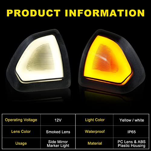 Switchback White/Amber Led Side Mirror Turn Signal Light Smoke Cover Lens Lamps For Dodge Ram 1500 2500 3500 4500 5500 2010-2018 68302828aa 68302829aa