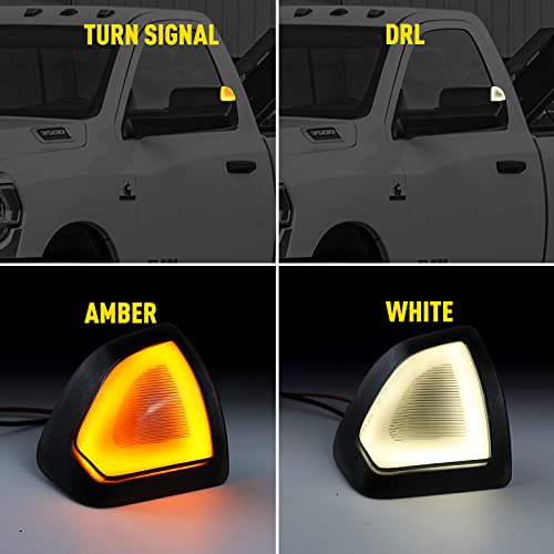 Switchback White/Amber Led Side Mirror Turn Signal Light Smoke Cover Lens Lamps For Dodge Ram 1500 2500 3500 4500 5500 2010-2018 68302828aa 68302829aa