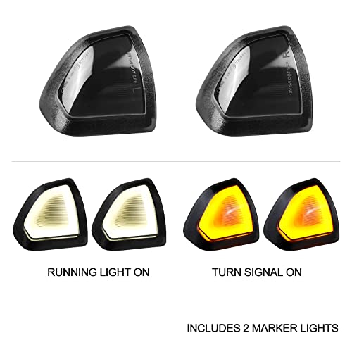 Switchback White/Amber Led Side Mirror Turn Signal Light Smoke Cover Lens Lamps For Dodge Ram 1500 2500 3500 4500 5500 2010-2018 68302828aa 68302829aa