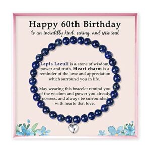 Diosky 60th Birthday Gifts for Women, Gifts for 60 Year Old Woman, 60th Birthday Gift Ideas for Women, Her, Mom, Wife, Sister, Friend (Lapis Lazuli)