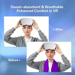 COSOOS VR Mask, Absorbent Face Cover Compatible with Meta Oculus Quest 2 Workout Supernatual, Absorb Sweat & Defog (3pcs)