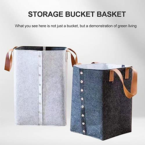 VITTENELENT Laundry Hamper Large Storage Basket for Laundry Hamper,Toy Bins,Gift Baskets,Dirty Clothes, College Dorms,Bathroom (52L, Dark Grey)