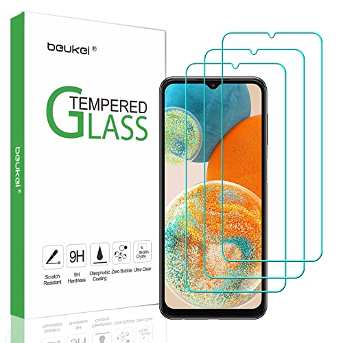 beukei (3 Pack) Compatible for Samsung Galaxy A23 5G / Galaxy A23 Screen Protector Tempered Glass,Touch Sensitive,Case Friendly, 9H Hardness