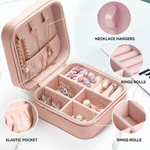 Personalized Name Jewelry Boxes for Girls & Women, Custom Travel Jewelry Case with Lid, Portable Small Jewelry Organizer Box Bridesmaid Proposal Gifts (White)