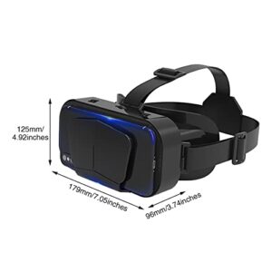 VR Headset 3D VR Glasses Universal Virtual Reality Goggles Support 360°Panorama Large Screen An-ti Bluelight Adjustable Pupil Distance Eye Protection VR Goggles for Movies Games Gift for Kids Adults