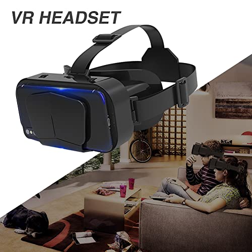 VR Headset 3D VR Glasses Universal Virtual Reality Goggles Support 360°Panorama Large Screen An-ti Bluelight Adjustable Pupil Distance Eye Protection VR Goggles for Movies Games Gift for Kids Adults