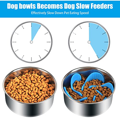 Slow Feeder Dog Bowls Insert, Dog Slow Feeder Bowl with Strong Suction Cups for Medium Small Size Dog, Compatible with Regular Bowls to Slow Down Eating