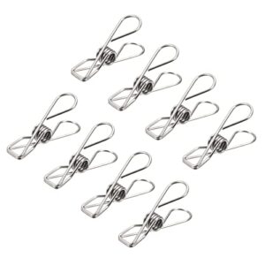 uxcell tablecloth clips - 50mm stainless steel wire clamps for fixing table cloth hanging clothes, 24 pcs