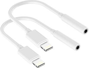 lightning to 3.5mm adapter, 2 pack [apple mfi certified] iphone headphone adapter lightning to 3.5mm audio aux jack adapter dongle cable converter compatible with 14 13 12 11 xr xs x 8 7 ipad ipod