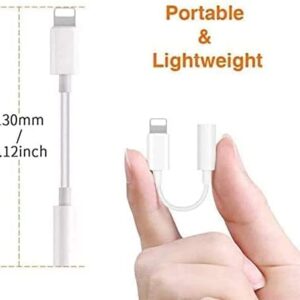 Lightning to 3.5mm Adapter, 2 Pack [Apple MFi Certified] iPhone Headphone Adapter Lightning to 3.5mm Audio Aux Jack Adapter Dongle Cable Converter Compatible with 14 13 12 11 XR XS X 8 7 iPad iPod