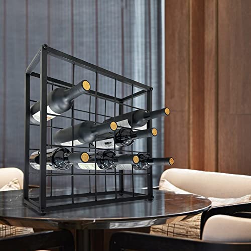 OFILLES 25 Bottles Black Metal Wine Racks, Tabletop Freestanding Wine Bottle Holder, Countertop Wine Rack for Wine Bottle Storage, Pantry, Kitchen, Bar, Cellar,Basement.