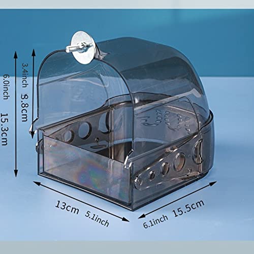 Yu’s north Bird Bath Cage, Cleaning Pet Supplies Cockatiel Bird Clear Bathtub with Hanging Hooks and Bottom Drawer for Little Bird Parrots Spacious Parakeets Portable Shower for Most Birdcage