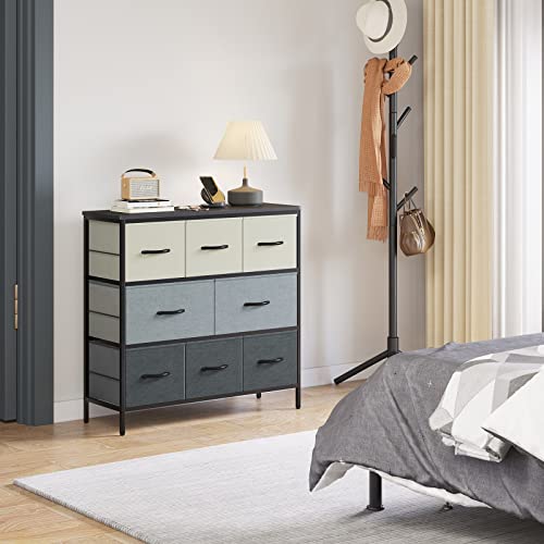 YITAHOME 8 Drawer Dresser for Bedroom Storease Series, Fabric Dresser Chest of Drawers Storage Drawer Unit for Bedroom/Living Room/Hallway/Entryway/Closet, Multi-Grey