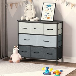 YITAHOME 8 Drawer Dresser for Bedroom Storease Series, Fabric Dresser Chest of Drawers Storage Drawer Unit for Bedroom/Living Room/Hallway/Entryway/Closet, Multi-Grey