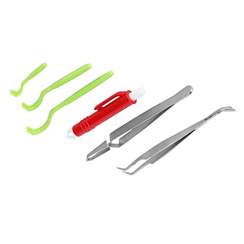 Premium Tick Remover Kit, 6 Pcs Stainless Steel Remover Kit Including Tick Tweezers for Dogs Cats Men Including Tick Tweezers Ticks Remover(Green)