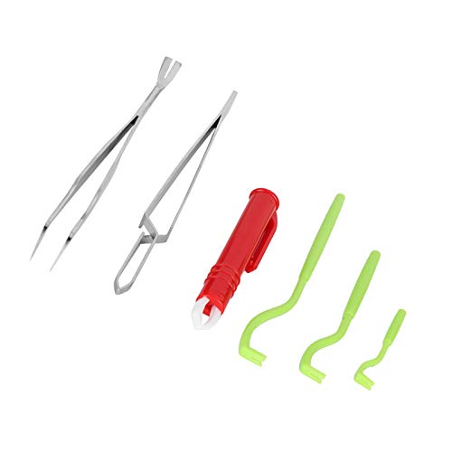 Premium Tick Remover Kit, 6 Pcs Stainless Steel Remover Kit Including Tick Tweezers for Dogs Cats Men Including Tick Tweezers Ticks Remover(Green)