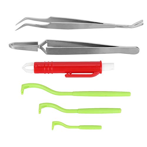 Premium Tick Remover Kit, 6 Pcs Stainless Steel Remover Kit Including Tick Tweezers for Dogs Cats Men Including Tick Tweezers Ticks Remover(Green)