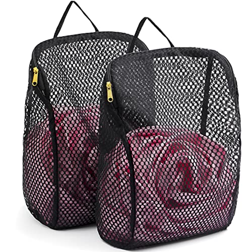 COMLIFE Set of 2 Delicates Honeycomb Mesh Laundry Bag，Use YKK Zipper，with Handle, Extra Large Opening, Baby Products, Face Cleansing Pads,Socks, Fine Knitwear Mesh Wash Bags（Black）