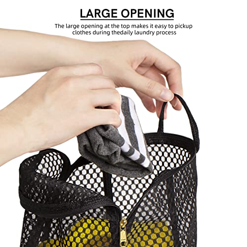 COMLIFE Set of 2 Delicates Honeycomb Mesh Laundry Bag，Use YKK Zipper，with Handle, Extra Large Opening, Baby Products, Face Cleansing Pads,Socks, Fine Knitwear Mesh Wash Bags（Black）