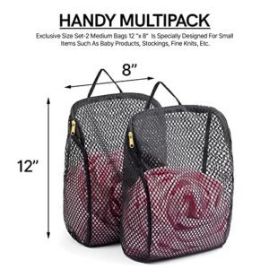 COMLIFE Set of 2 Delicates Honeycomb Mesh Laundry Bag，Use YKK Zipper，with Handle, Extra Large Opening, Baby Products, Face Cleansing Pads,Socks, Fine Knitwear Mesh Wash Bags（Black）