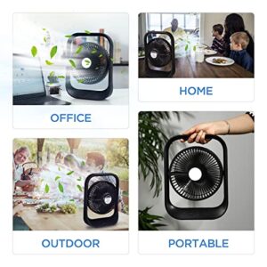 goodat 13.5 Inch Portable Desk Fan with LED Lantern Battery Operated Fan Rechargeable Folding Personal Fan Ultra Quiet 3 Speed Adjustable Strong Wind USB Fan For Office Bedroom Home Desktop Camping