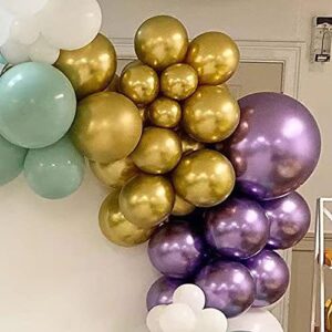 Gold Metallic Balloons 55pcs Chrome Metallic Helium Latex Balloons 18 inch 12inch 5inch for Birthday Baby Shower Wedding Party Decorations