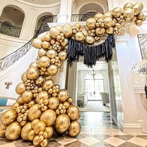 Gold Metallic Balloons 55pcs Chrome Metallic Helium Latex Balloons 18 inch 12inch 5inch for Birthday Baby Shower Wedding Party Decorations