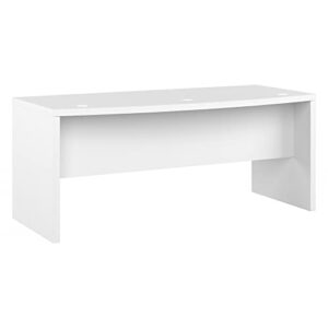 bush business furniture echo bow front desk, pure white
