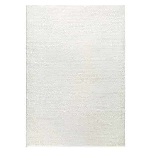 Antep Rugs Palafito 5x7 Solid Shag Modern Indoor Area Rug (White, 5'3" x 7'6")