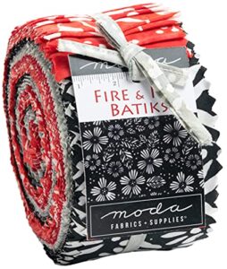 fire & ice batiks jelly roll 40 2.5-inch strips moda fabrics 4360jr