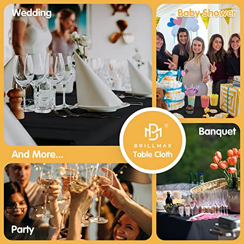 6 Pack Black Tablecloths for 6 Foot Rectangle Tables 60 x 102 Inch - 6ft Rectangular Bulk Linen Polyester Fabric Washable Long Table Clothes for Wedding Reception Banquet Party Buffet Restaurant
