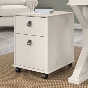 Bush Furniture Homestead Farmhouse Mobile File Cabinet, Linen White Oak