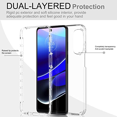 LeYi for Moto G Stylus 5G 2022 Phone Case: Motorola G Stylus 5G 2022 Case with [2 x Tempered Glass Screen Protector], Full-Body Shockproof Soft Silicone Phone Case for Moto G Stylus 5G 2022, Clear