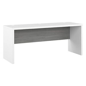 bush business furniture echo computer desk, pure white and shiplap gray