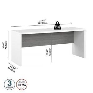 Bush Business Furniture Echo Computer Desk, Pure White and Shiplap Gray