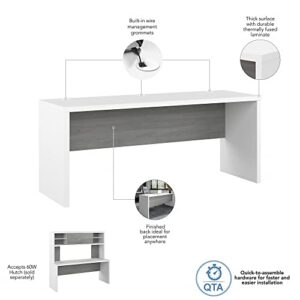 Bush Business Furniture Echo Computer Desk, Pure White and Shiplap Gray