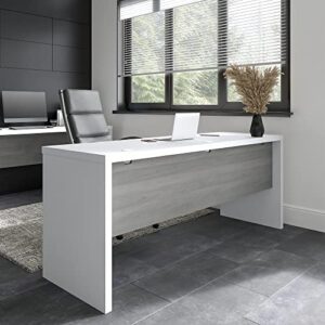 Bush Business Furniture Echo Computer Desk, Pure White and Shiplap Gray