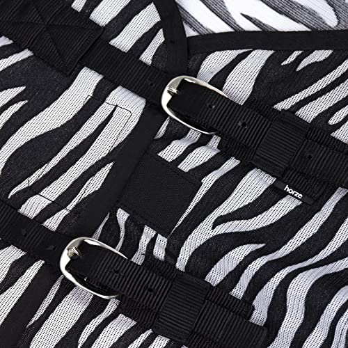 Horze Defender Combination Horse Fly Sheet with Detachable Neck Cover - Zebra Print - 81 in