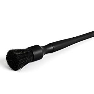Detail Factory - Natural Boar's Hair Detailing Brush Combo Kit - Heavy Cleaning Action for Small Spaces, Engine Bays, Exterior Detailing, One Long Handle + One Short Handle, Black on Black (2-Pack)