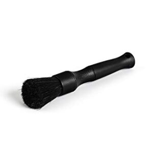 Detail Factory - Natural Boar's Hair Detailing Brush Combo Kit - Heavy Cleaning Action for Small Spaces, Engine Bays, Exterior Detailing, One Long Handle + One Short Handle, Black on Black (2-Pack)