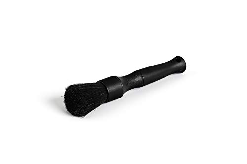 Detail Factory - Natural Boar's Hair Detailing Brush Combo Kit - Heavy Cleaning Action for Small Spaces, Engine Bays, Exterior Detailing, One Long Handle + One Short Handle, Black on Black (2-Pack)