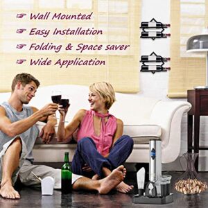 FOSTERSOURCE 2Pcs Metal Wall Mounted Wine Rack Hanging Wine Bottle Holder Wall Organizer Storage Shelf for Home Kitchen Bar Decor