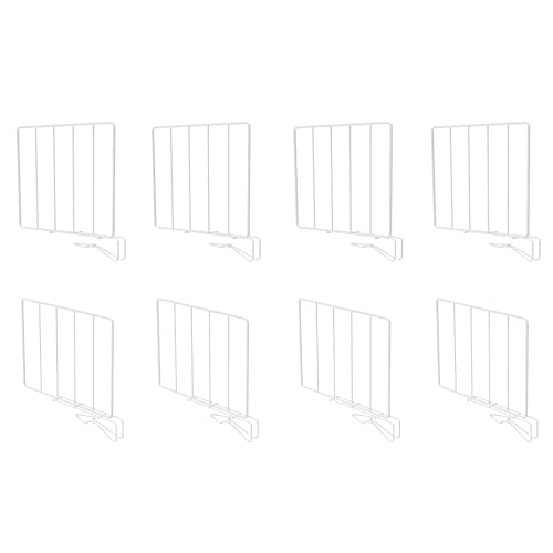 BTSD-home Shelf Dividers Steel Closet Dividers and Separator for Organization, Shelves and Storage in Cabinet and Kitchen (8 Pack)