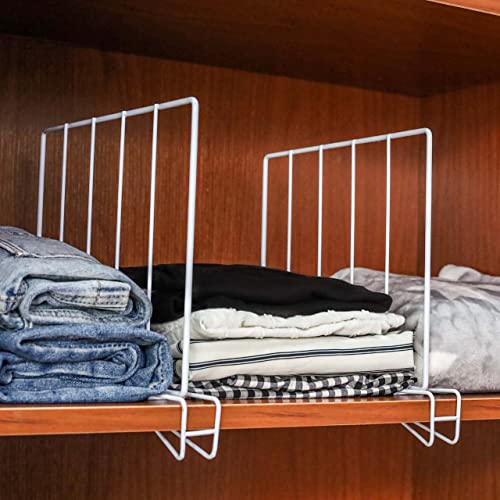 BTSD-home Shelf Dividers Steel Closet Dividers and Separator for Organization, Shelves and Storage in Cabinet and Kitchen (8 Pack)