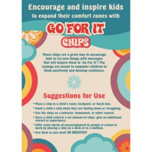 Really Good Stuff Classroom Go for It Chips – Set of 100 with 50 Unique Messages – Encourage Positive Feelings & Confidence –Social-Emotional Learning – SEL for The Home and Classroom