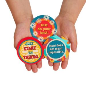 Really Good Stuff Classroom Go for It Chips – Set of 100 with 50 Unique Messages – Encourage Positive Feelings & Confidence –Social-Emotional Learning – SEL for The Home and Classroom